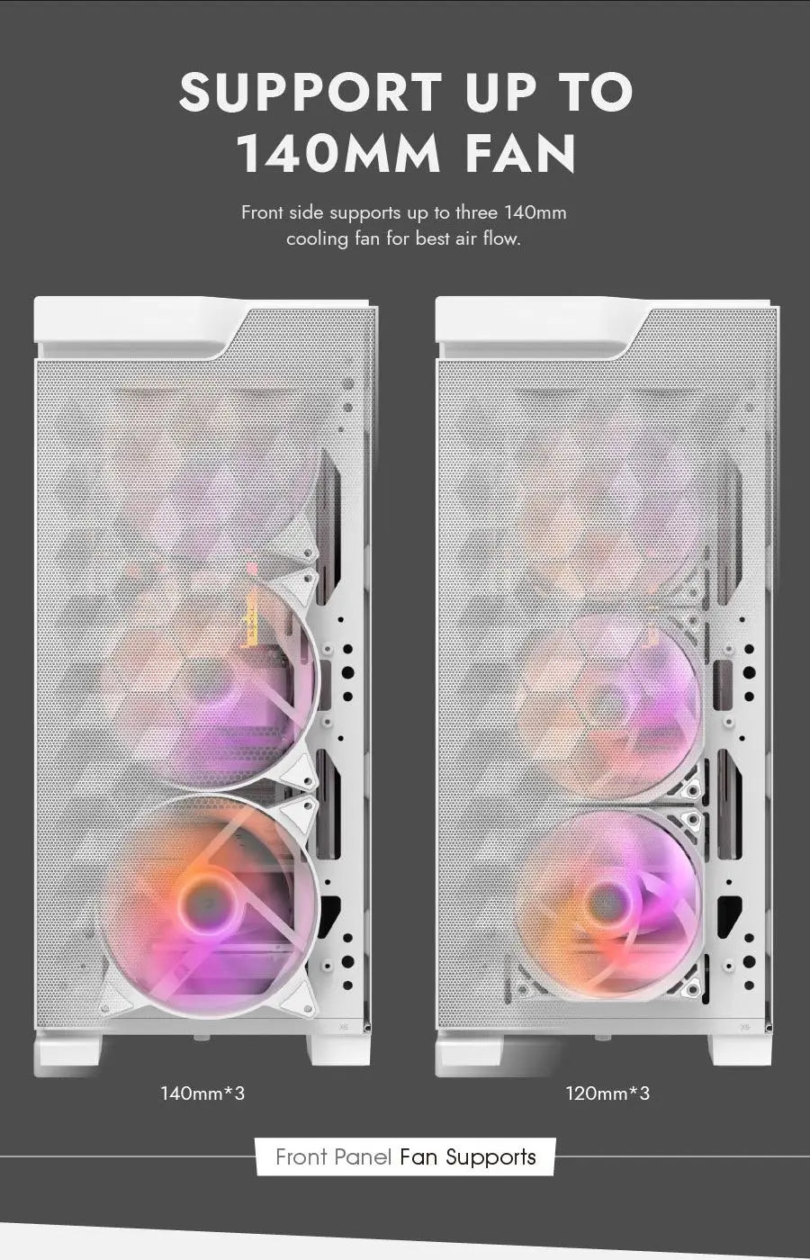 DarkFlash DK361 Tempered Glass ATX PC Case 4X ARGB Fans - White