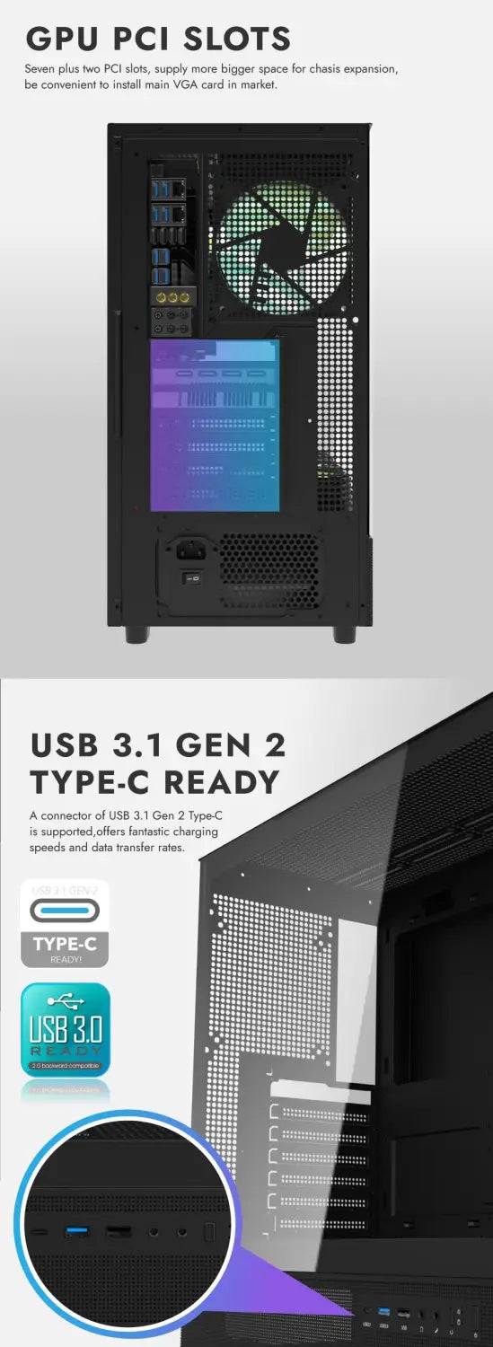 DarkFlash DPX90 Tempered Glass Black ATX Gaming Case /w 3X ARGB Fans