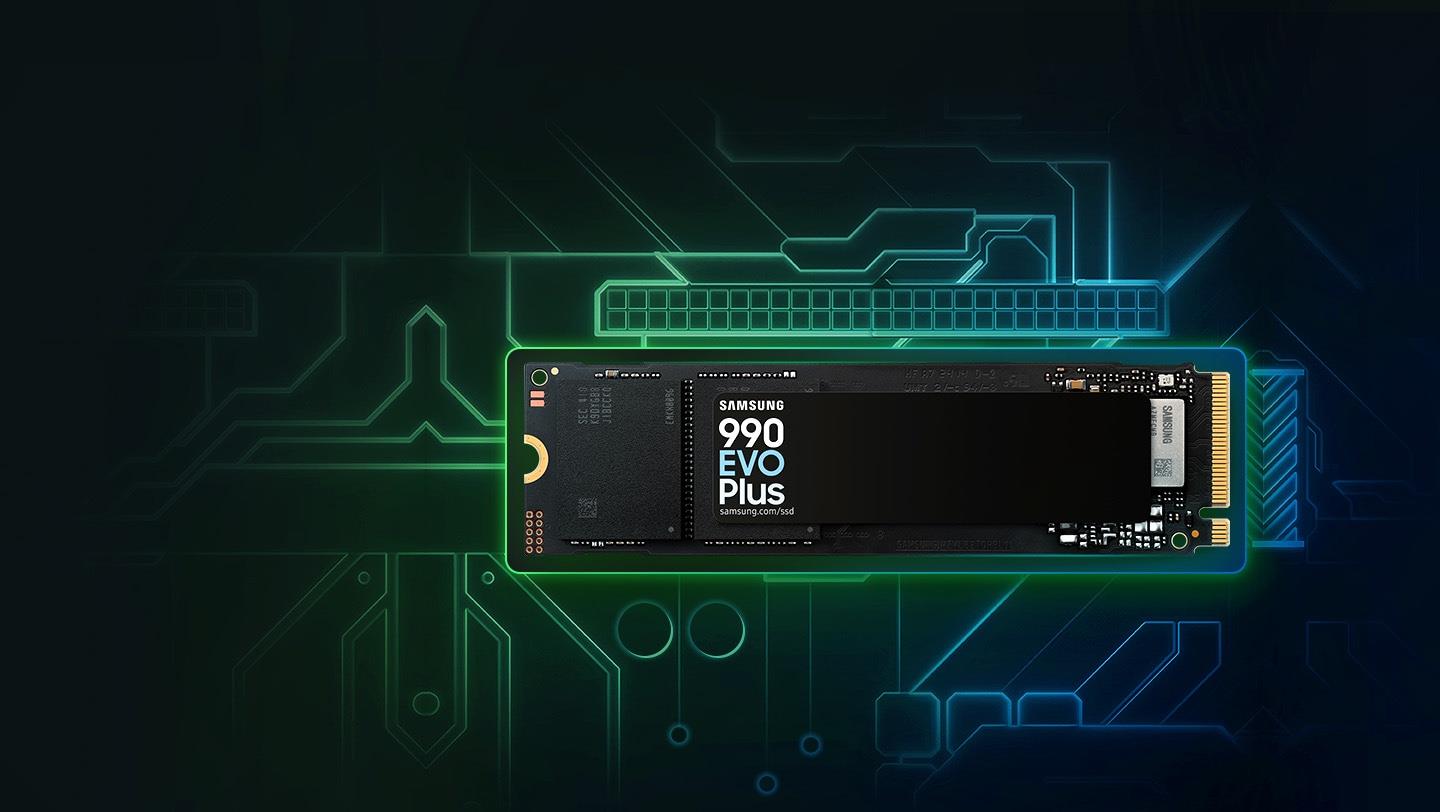 Samsung 990 EVO Plus 1TB M.2 NVMe SSD PCIe Gen 4 - Read/Write up to 7150MB/s / 6300MB/s