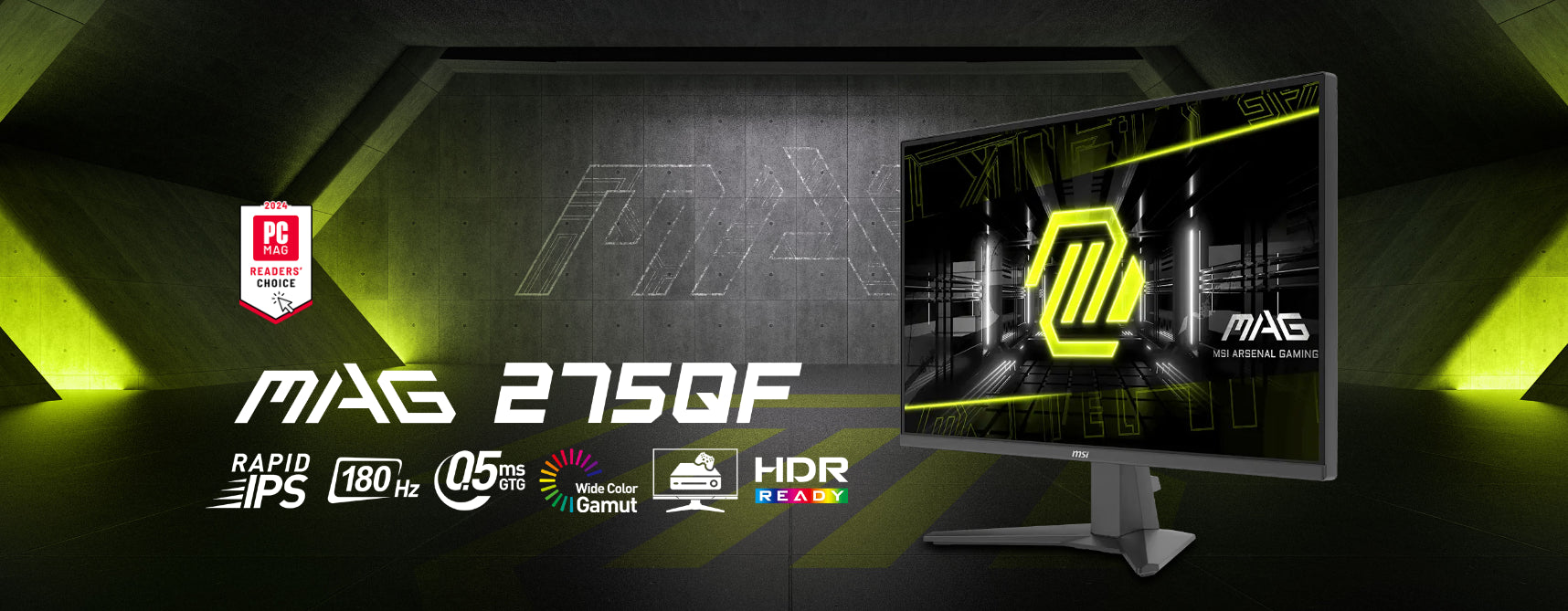 MSI MAG 275QF 27’’ QHD 180Hz Rapid IPS Gaming Monitor
