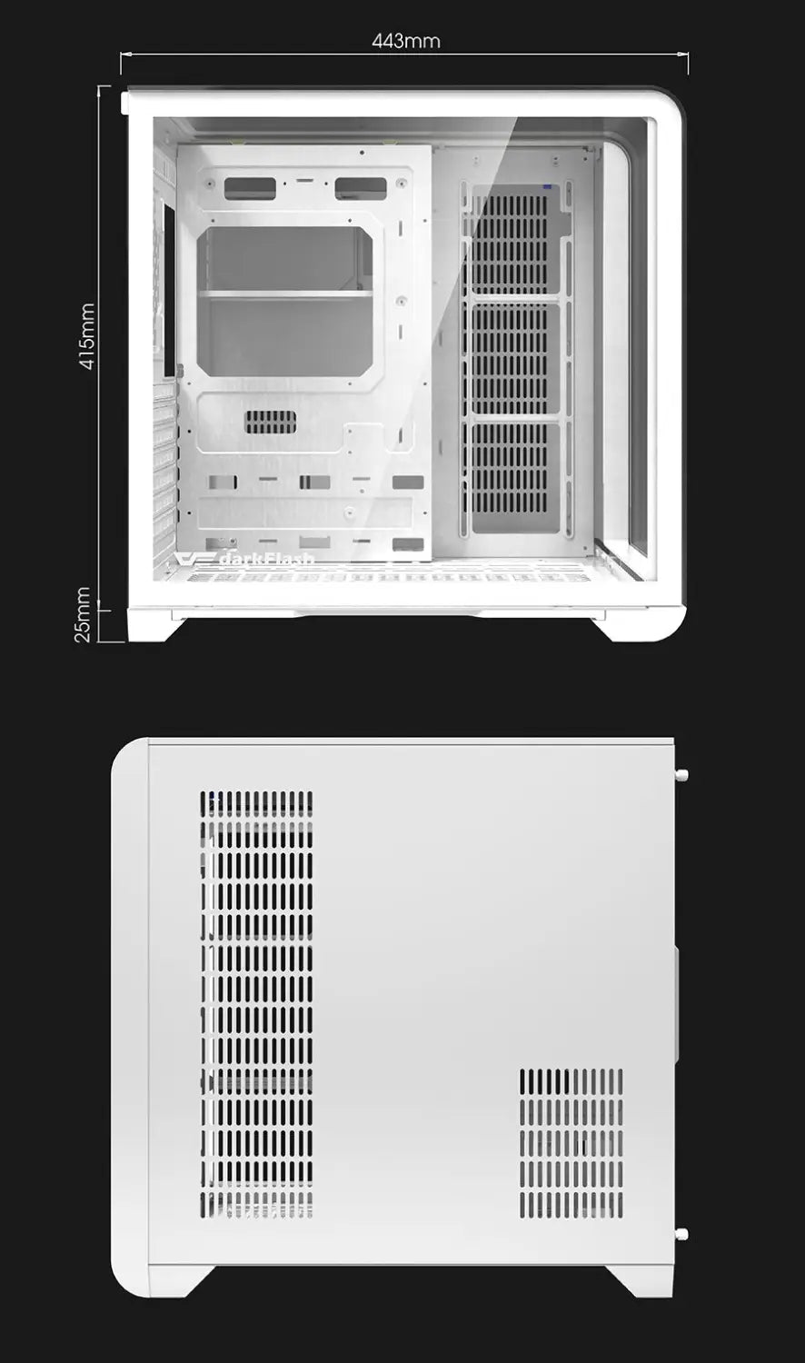 DarkFlash L280 ATX Curved Tempered Glass PC Case - White