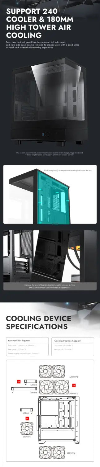 DarkFlash DB330M Black Gaming Case /w 3X ARGB Fans