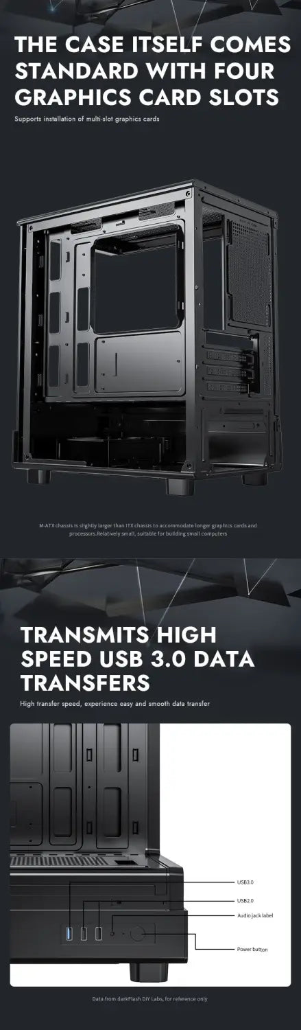 DarkFlash DB330M Black Gaming Case /w 3X ARGB Fans