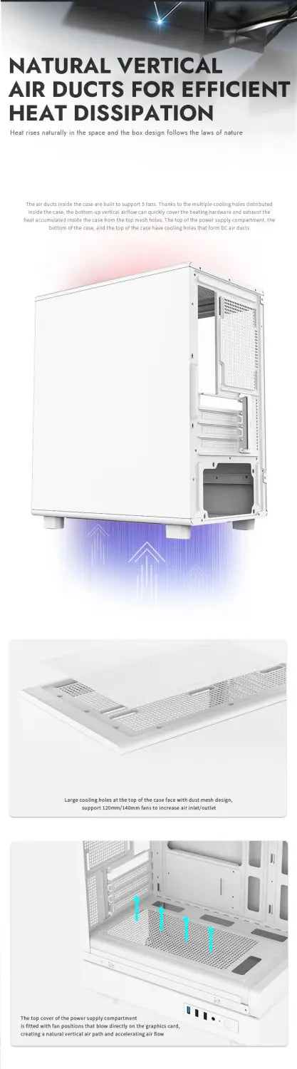 DarkFlash DB330M White Gaming Case /w 3X ARGB Fans