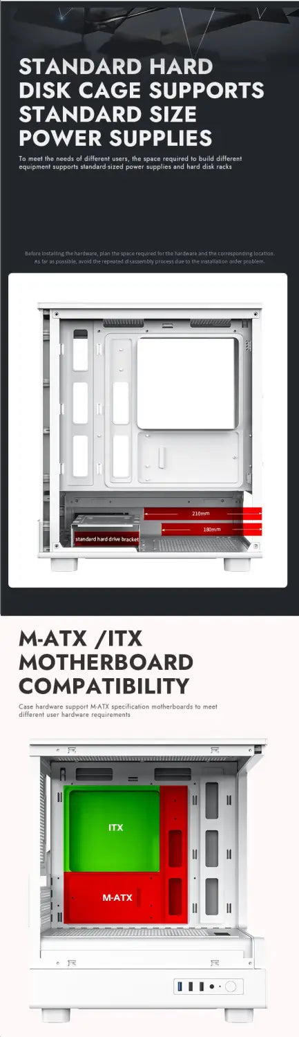 DarkFlash DB330M White Gaming Case /w 3X ARGB Fans
