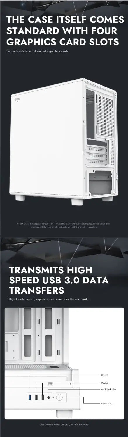 DarkFlash DB330M White Gaming Case /w 3X ARGB Fans