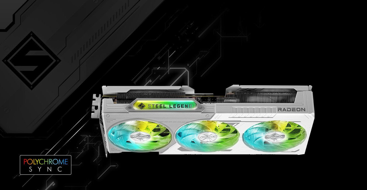 ASRock AMD Radeon RX 9060 XT Steel Legend 16GB GDDR6 Graphics Card