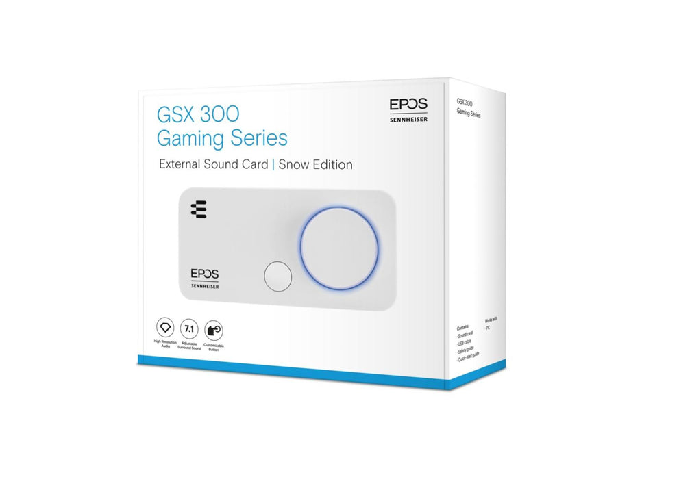 EPOS H6PRO Open Acoustic Gaming Headset & GSX 300 Audio Bundle - White - Godmode Gaming Headset EPOS