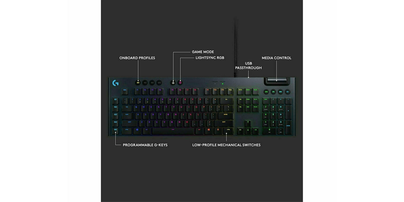 Logitech G815 LIGHTSYNC RGB Mechanical Gaming Keyboard - GL Linear Switch - Godmode Gaming Keyboard Logitech
