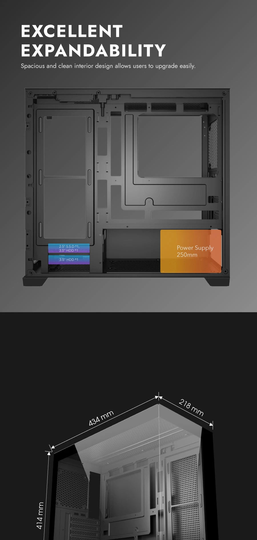 DarkFlash AIGO C218M Black Tempered Glass Gaming Case