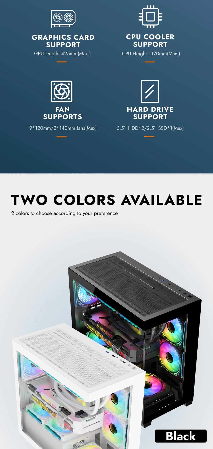 DarkFlash AIGO C218M Black Tempered Glass Gaming Case